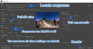 LRTimelapse render video panel