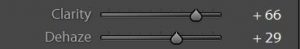 Clarity and dehaze sliders in Lightroom