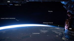 C/2020 F3 (NEOWISE) comet from the International Space station.