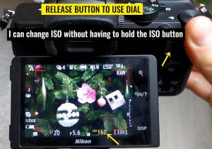 nikon release button to use dial